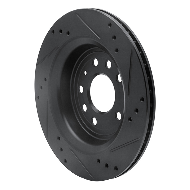 Picture of R1 03-11 Cadillac BLS (Mexico) Rear Left Drilled & Slotted Black Brake Rotor