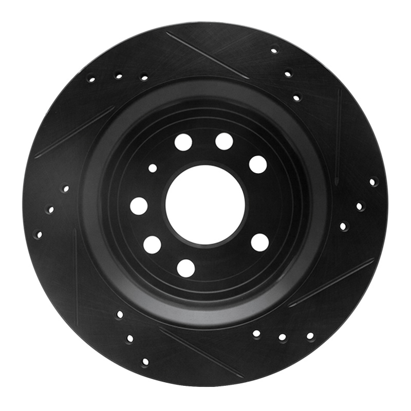 Picture of R1 03-11 Cadillac BLS (Mexico) Rear Left Drilled & Slotted Black Brake Rotor