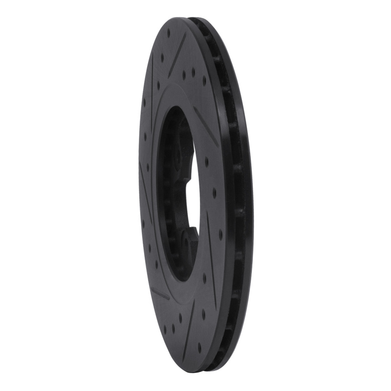 Picture of R1 81-88 Nissan Maxima Front Right Drilled & Slotted Black Brake Rotor