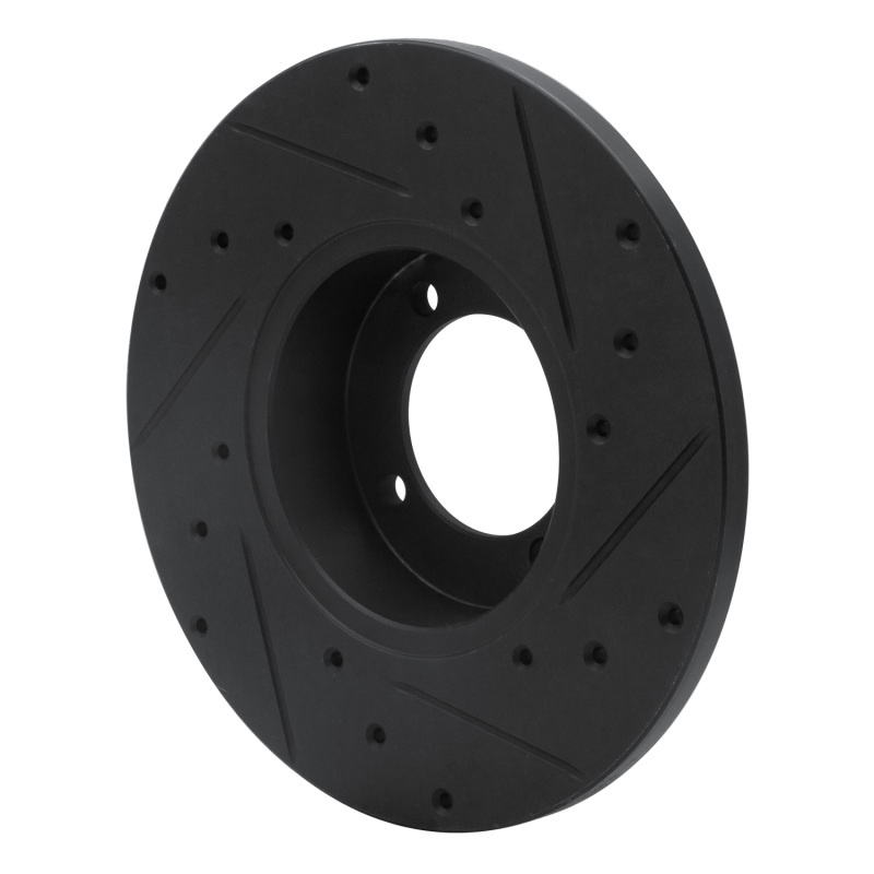 Picture of R1 80-83 Nissan 200SX Front Left Drilled & Slotted Black Brake Rotor