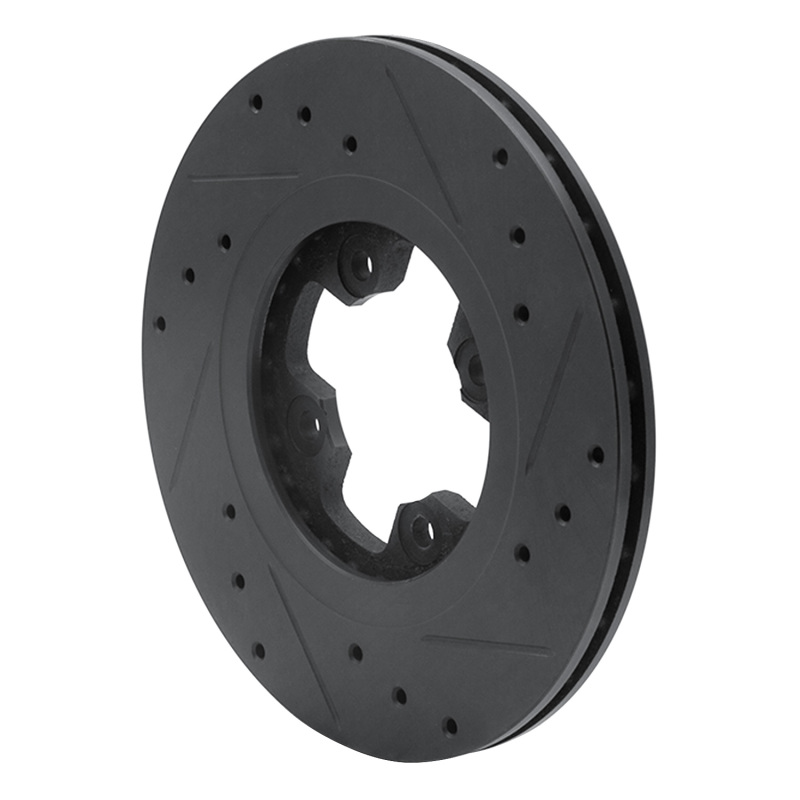 Picture of R1 81-88 Nissan Maxima Front Left Drilled & Slotted Black Brake Rotor