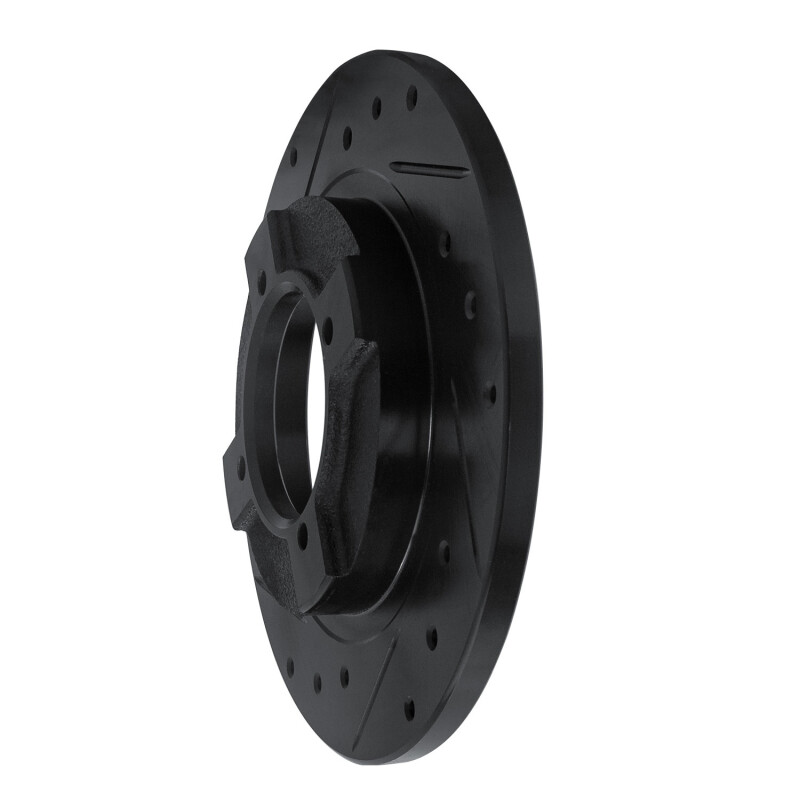 Picture of R1 82-86 Nissan SENTRA Front Left Drilled & Slotted Black Brake Rotor