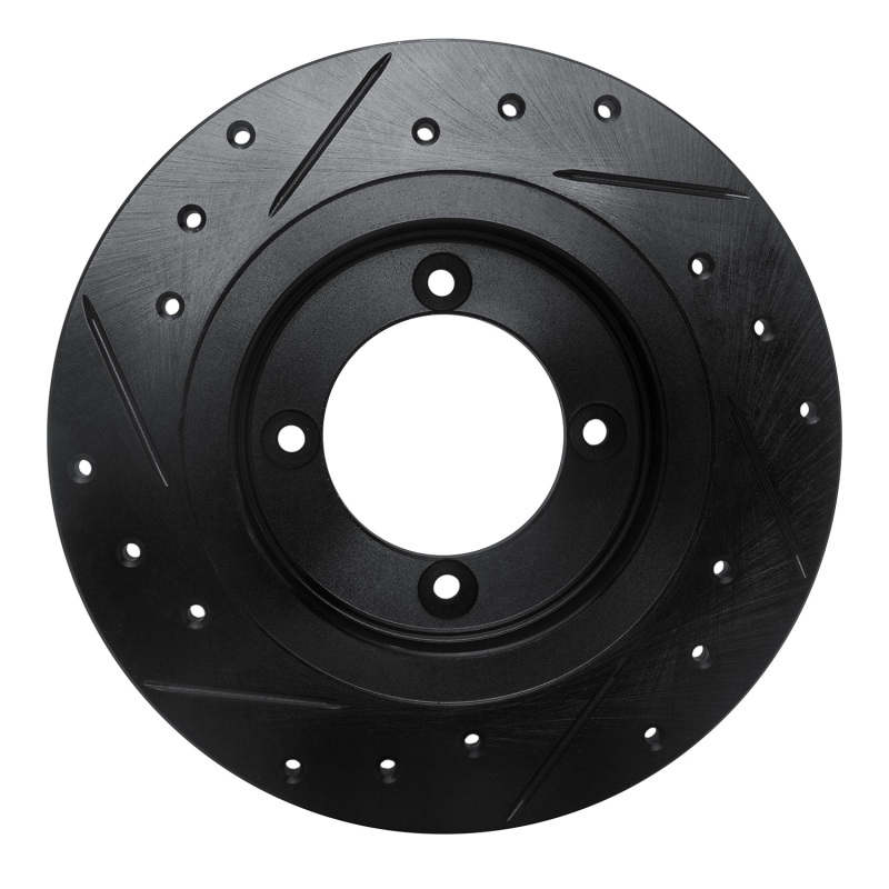 Picture of R1 82-86 Nissan Pulsar NX Front Right Drilled & Slotted Black Brake Rotor