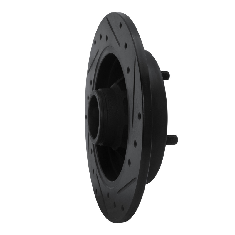Picture of R1 88-88 Nissan Maxima Rear Right Drilled & Slotted Black Brake Rotor