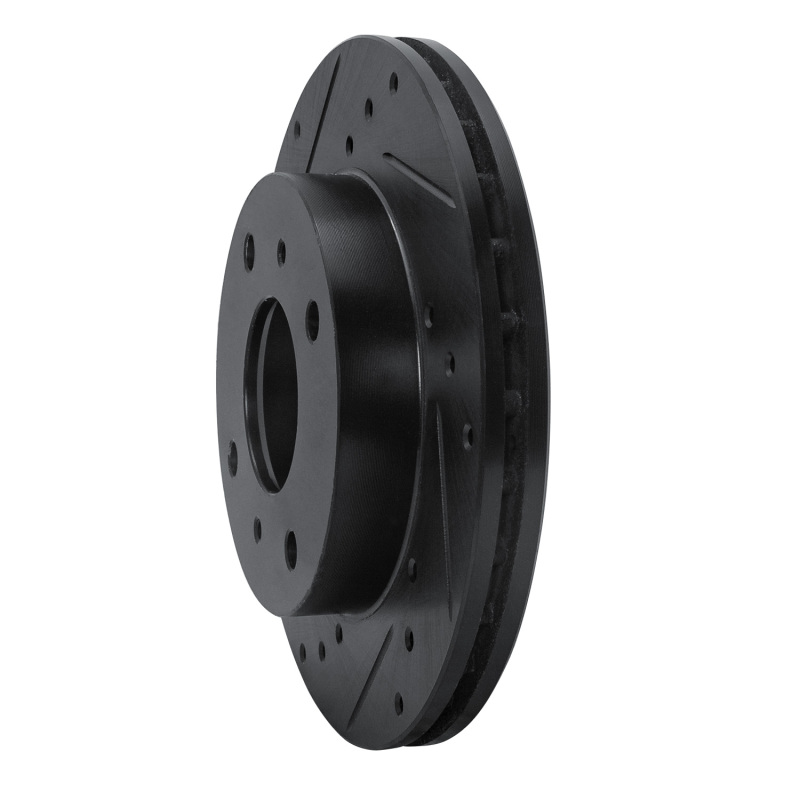 Picture of R1 85-89 Nissan STANZA Front Left Drilled & Slotted Black Brake Rotor