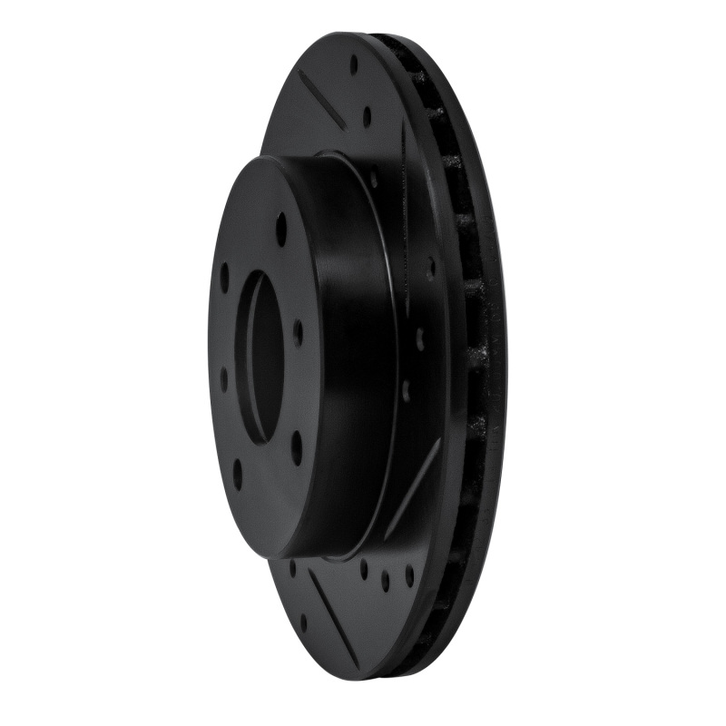 Picture of R1 85-89 Nissan STANZA Front Right Drilled & Slotted Black Brake Rotor
