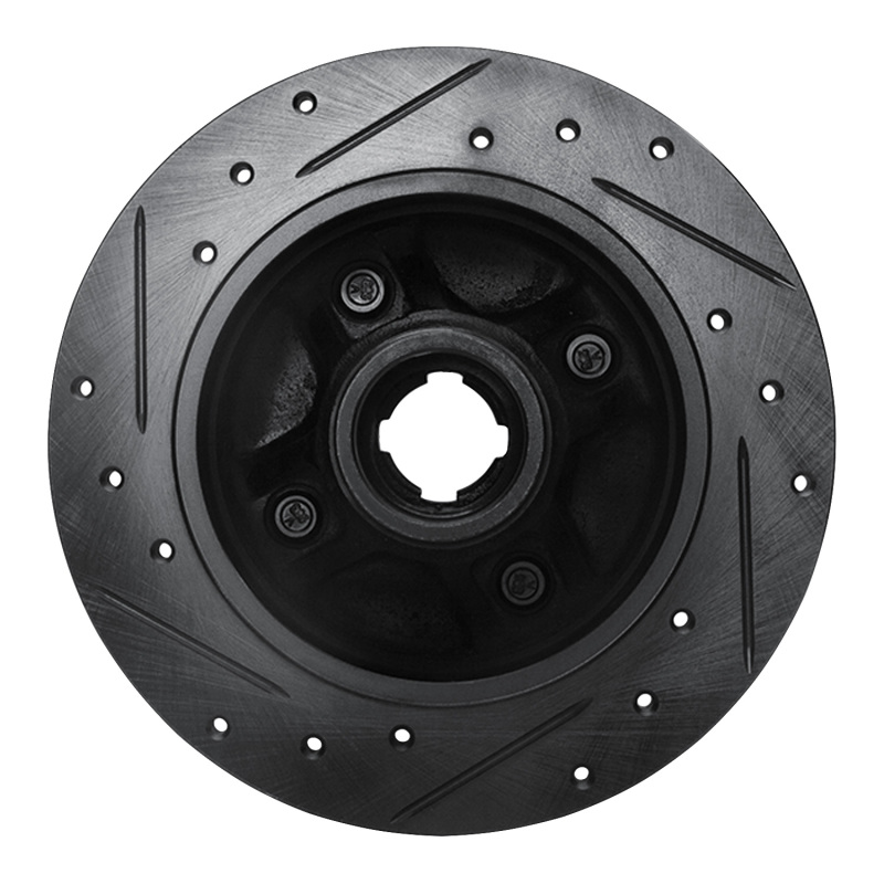 Picture of R1 88-88 Nissan Maxima Rear Left Drilled & Slotted Black Brake Rotor