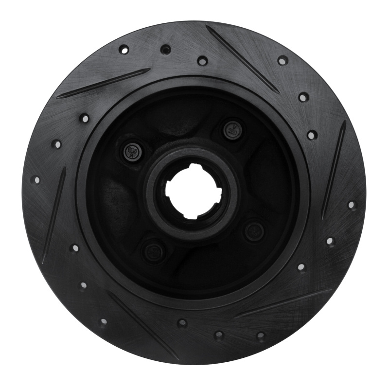 Picture of R1 88-88 Nissan Maxima Rear Right Drilled & Slotted Black Brake Rotor