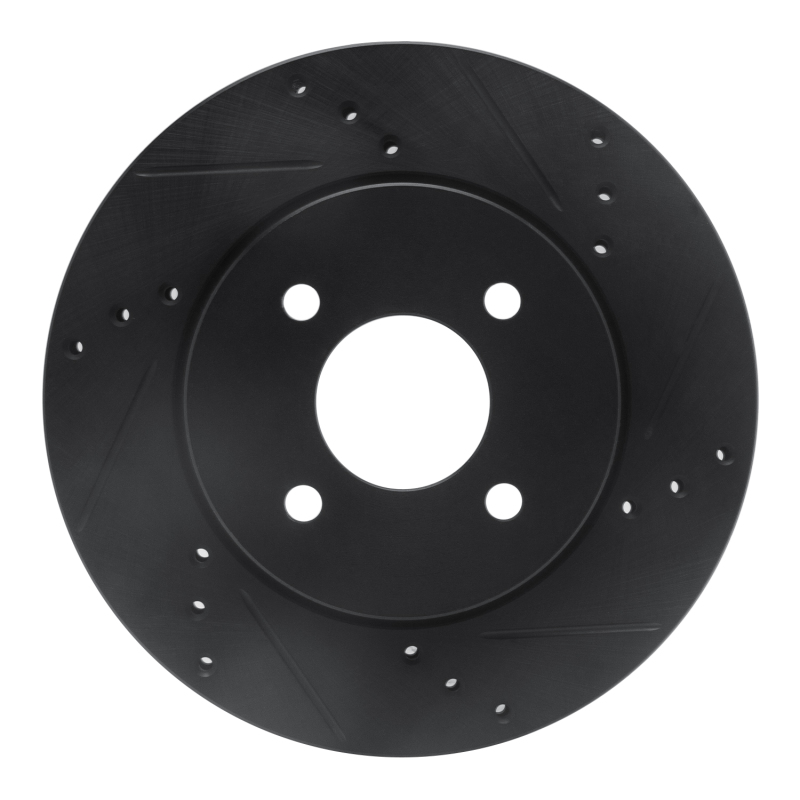 Picture of R1 11-25 Nissan Note (Mexico) Front Right Drilled & Slotted Black Brake Rotor