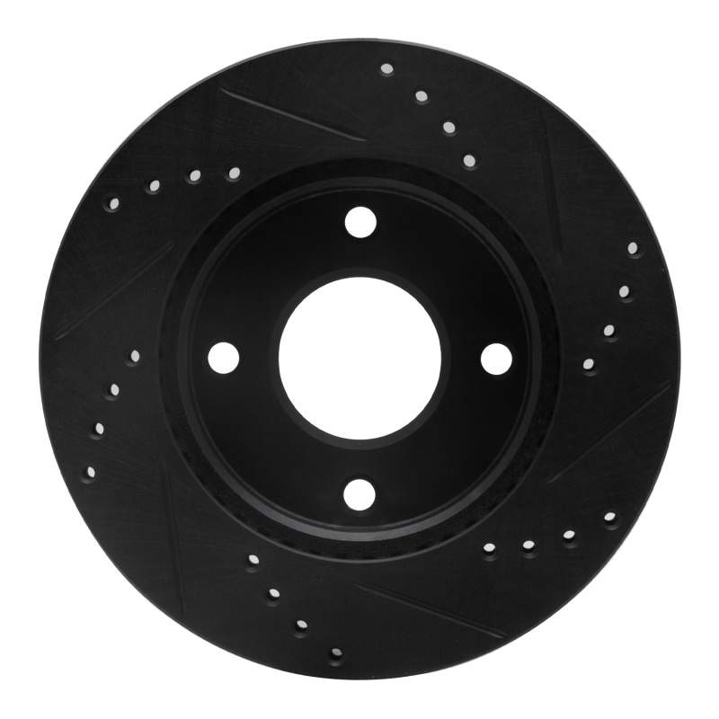 Picture of R1 07-17 Nissan TIIDA (Mexico) Front Left Drilled & Slotted Black Brake Rotor