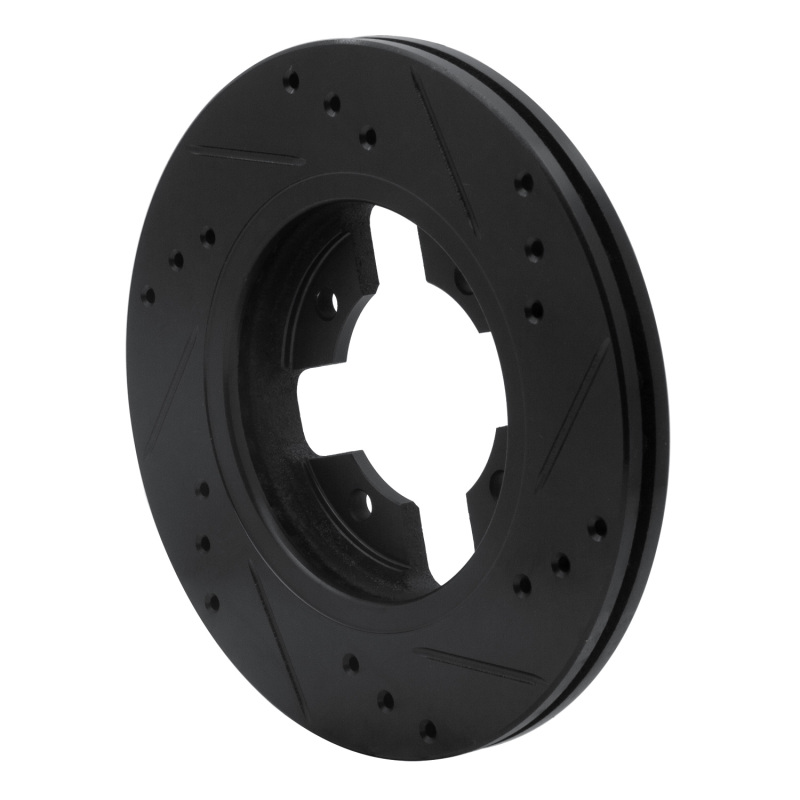 Picture of R1 84-86 Nissan 300ZX Front Left Drilled & Slotted Black Brake Rotor