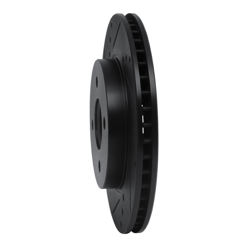 Picture of R1 11-25 Nissan Note (Mexico) Front Left Drilled & Slotted Black Brake Rotor