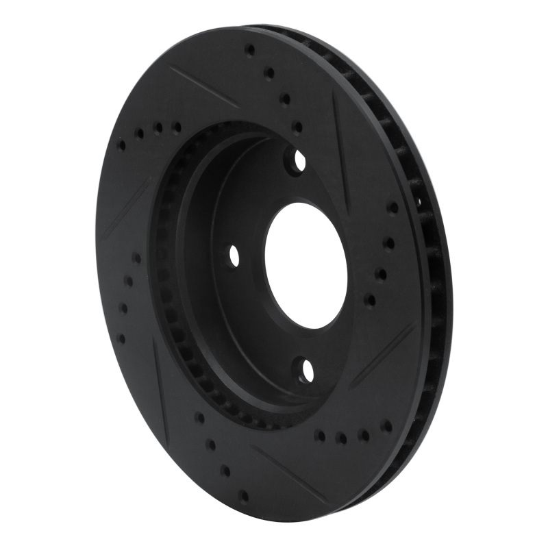 Picture of R1 07-17 Nissan TIIDA (Mexico) Front Left Drilled & Slotted Black Brake Rotor