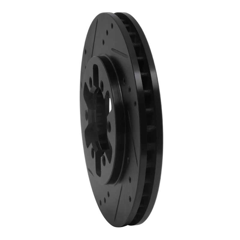 Picture of R1 85-12 Nissan NP300 (Mexico) Front Left Drilled & Slotted Black Brake Rotor