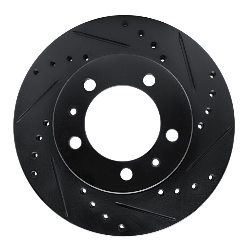 Picture of R1 87-88 Nissan Van Front Right Drilled & Slotted Black Brake Rotor