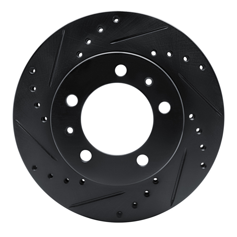 Picture of R1 87-88 Nissan Van Front Left Drilled & Slotted Black Brake Rotor