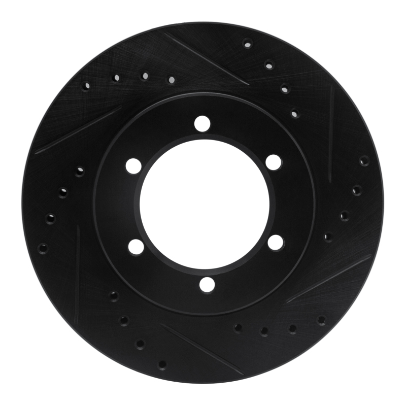 Picture of R1 98-15 Nissan NP300 (Mexico) Front Right Drilled & Slotted Black Brake Rotor