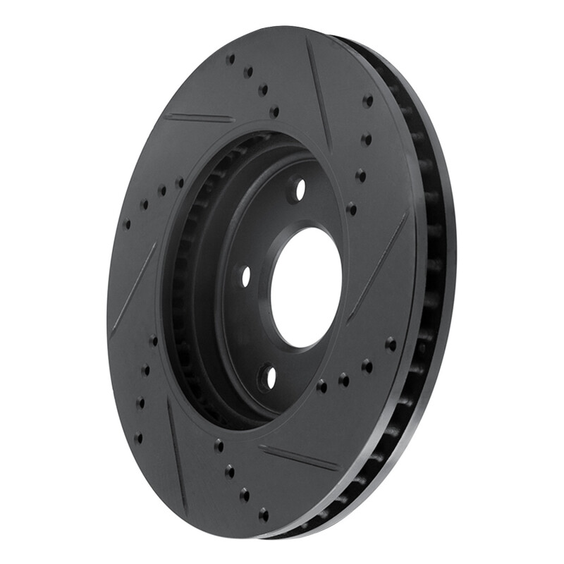 Picture of R1 11-25 Chevrolet City Express Front Left Drilled & Slotted Black Brake Rotor