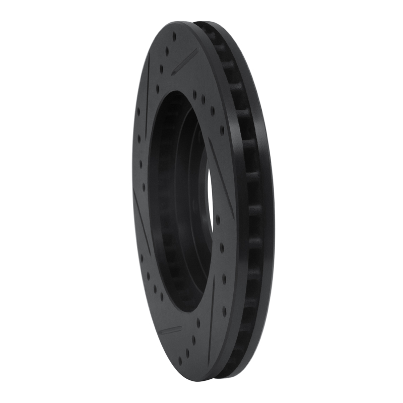 Picture of R1 98-15 Nissan NP300 (Mexico) Front Right Drilled & Slotted Black Brake Rotor