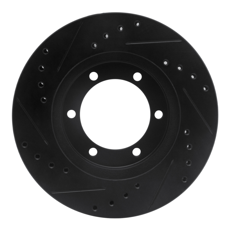 Picture of R1 98-15 Nissan NP300 (Mexico) Front Right Drilled & Slotted Black Brake Rotor