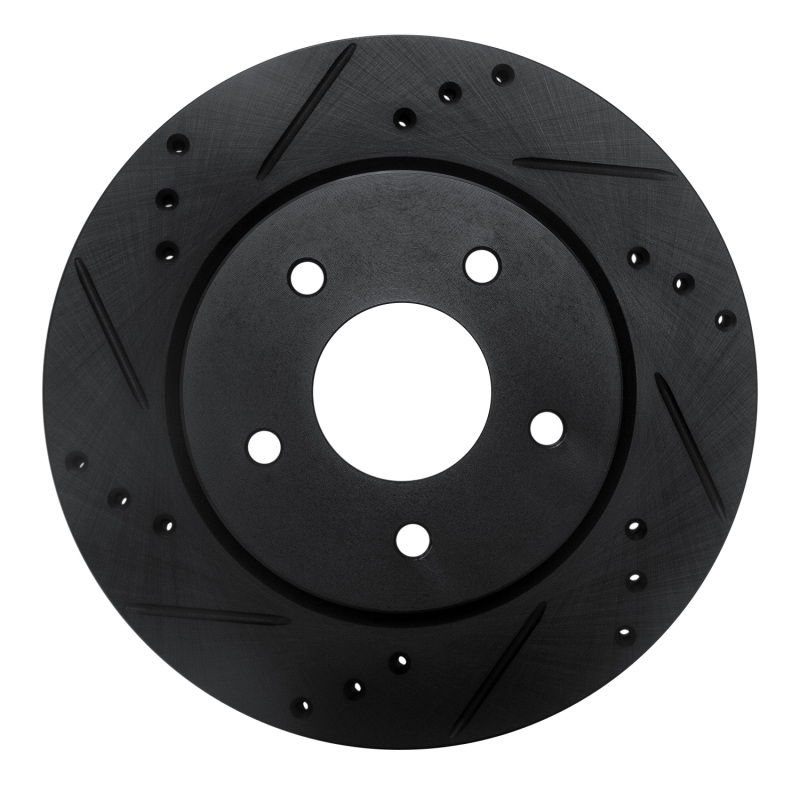 Picture of R1 17-25 Nissan X-Trail (Mexico) Rear Left Drilled & Slotted Black Brake Rotor
