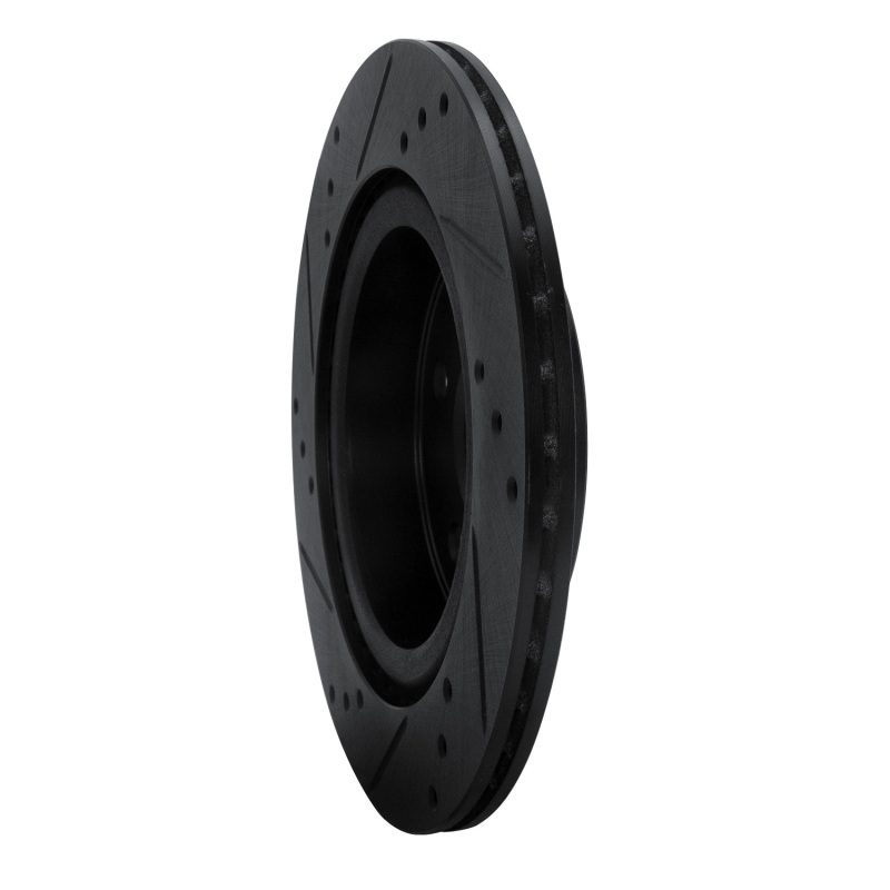 Picture of R1 17-25 Nissan X-Trail (Mexico) Rear Right Drilled & Slotted Black Brake Rotor
