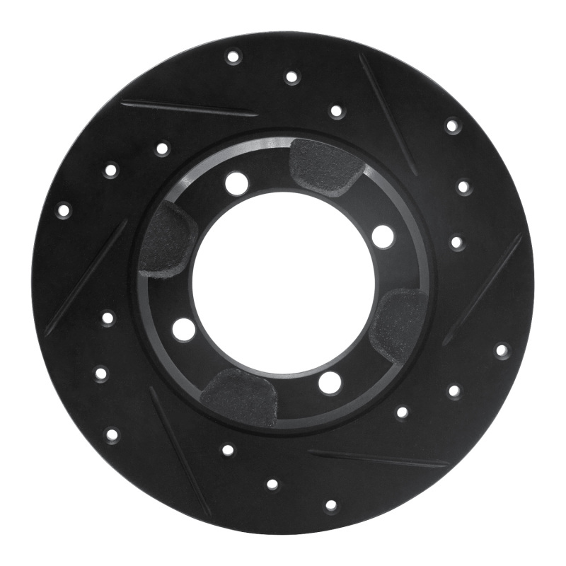Picture of R1 85-91 Dodge COLT Front Right Drilled & Slotted Black Brake Rotor