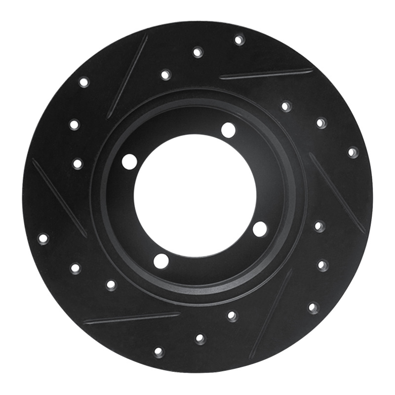 Picture of R1 85-91 Dodge COLT Front Right Drilled & Slotted Black Brake Rotor