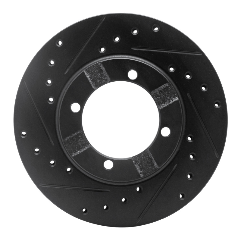 Picture of R1 83-91 Dodge COLT Front Left Drilled & Slotted Black Brake Rotor
