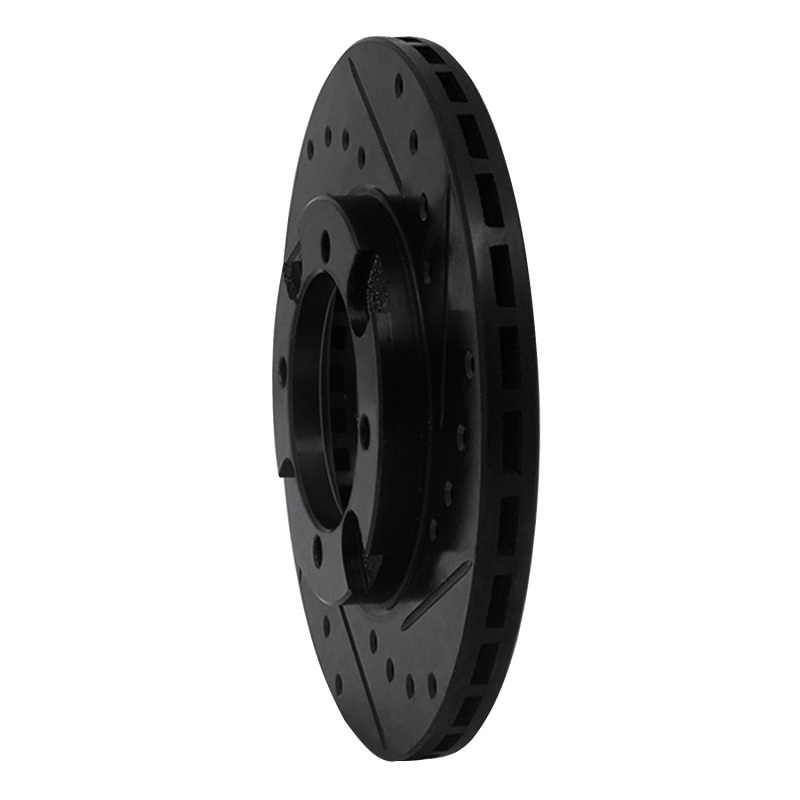 Picture of R1 83-91 Dodge COLT Front Right Drilled & Slotted Black Brake Rotor
