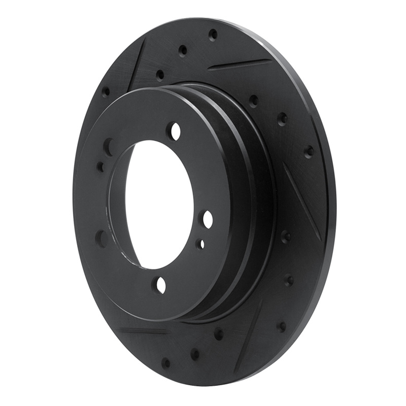 Picture of R1 90-94 Eagle TALON Rear Left Drilled & Slotted Black Brake Rotor
