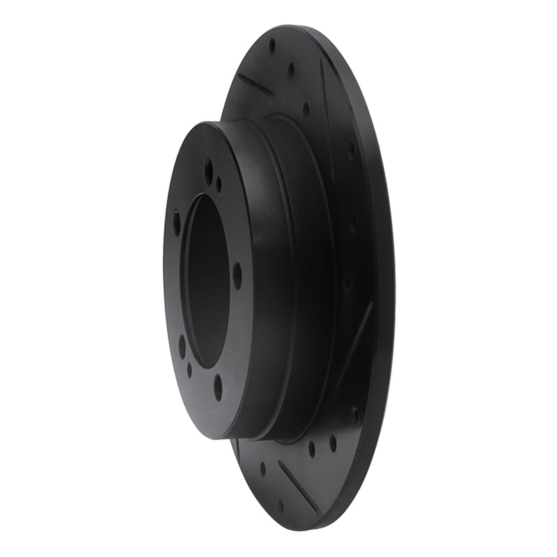 Picture of R1 90-94 Eagle TALON Rear Right Drilled & Slotted Black Brake Rotor