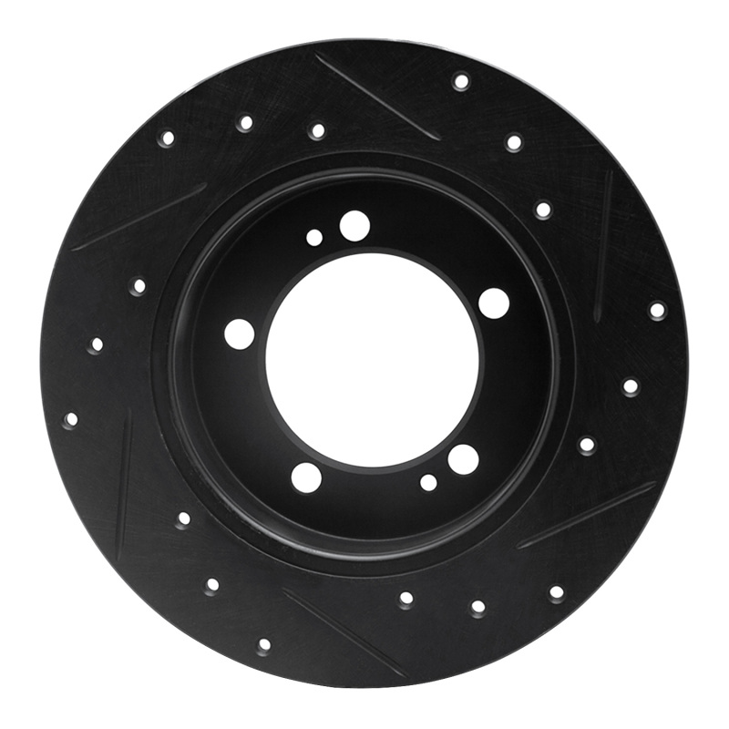 Picture of R1 90-94 Eagle TALON Rear Left Drilled & Slotted Black Brake Rotor