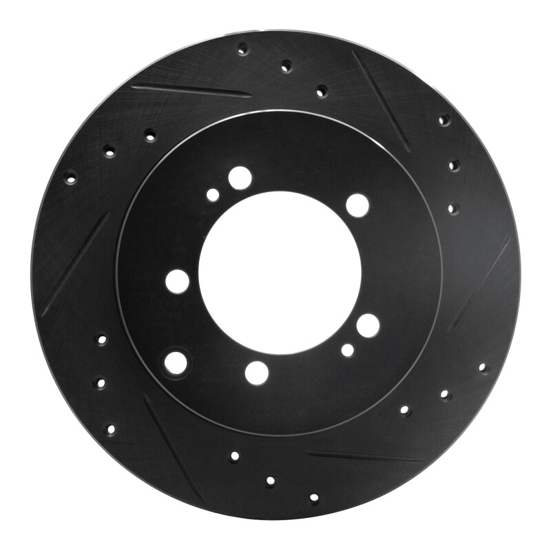 Picture of R1 94-95 Eagle TALON Rear Right Drilled & Slotted Black Brake Rotor