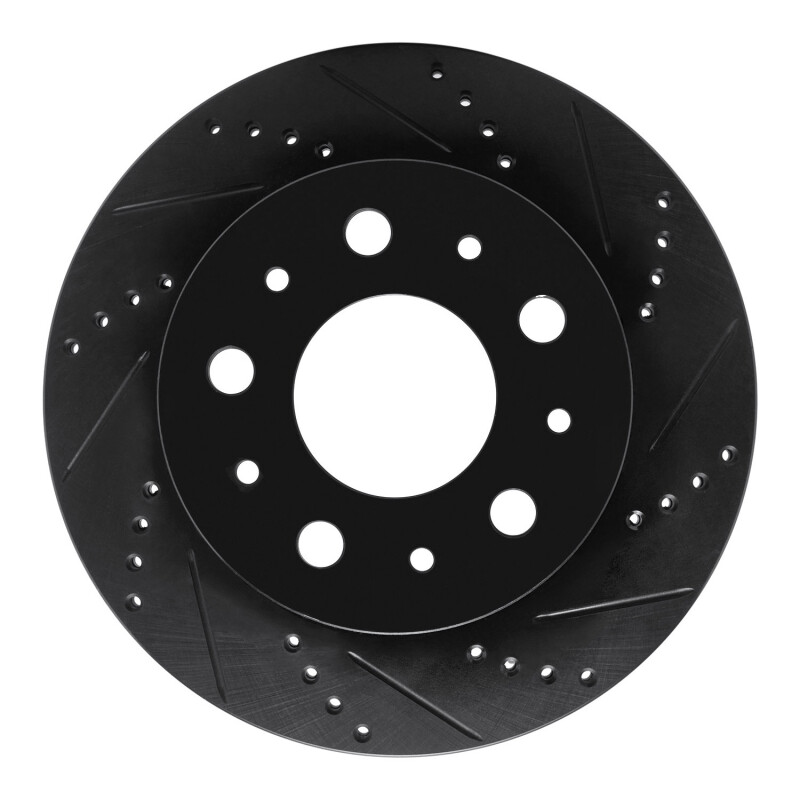 Picture of R1 14-21 Ram Promaster 2500 Rear Right Drilled & Slotted Black Brake Rotor