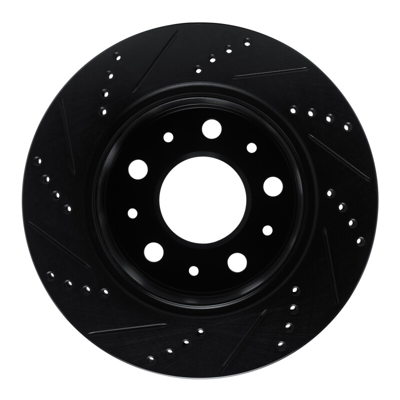 Picture of R1 14-21 Ram Promaster 2500 Rear Right Drilled & Slotted Black Brake Rotor