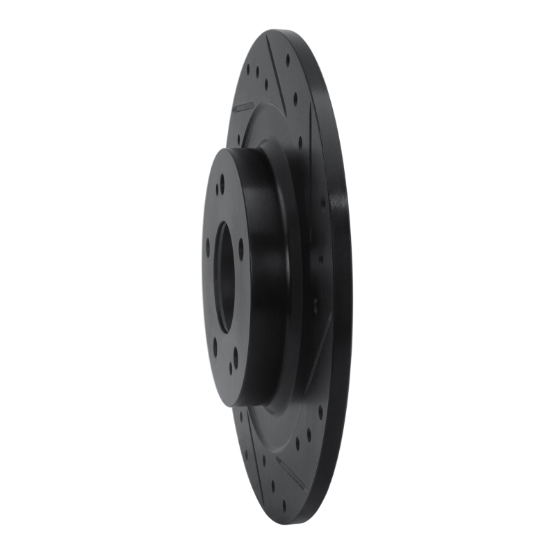 Picture of R1 13-25 Mitsubishi Eclipse Cross Rear Right Drilled & Slotted Black Brake Rotor