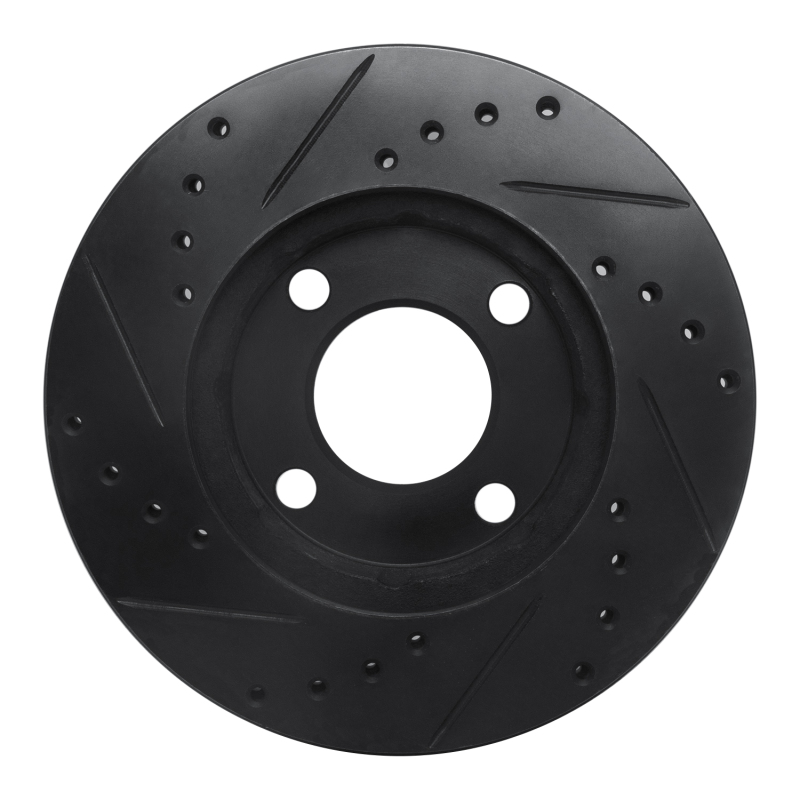Picture of R1 78-92 Audi 80 Front Right Drilled & Slotted Black Brake Rotor