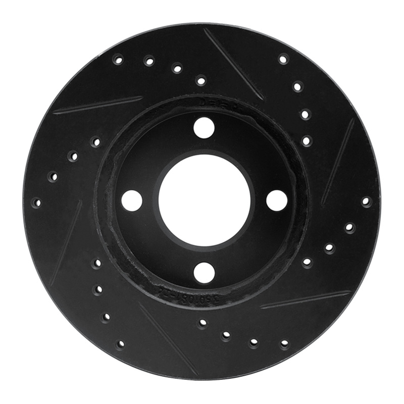 Picture of R1 78-92 Audi 80 Front Left Drilled & Slotted Black Brake Rotor