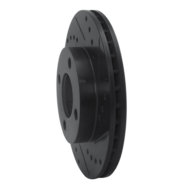 Picture of R1 78-92 Audi 80 Front Right Drilled & Slotted Black Brake Rotor