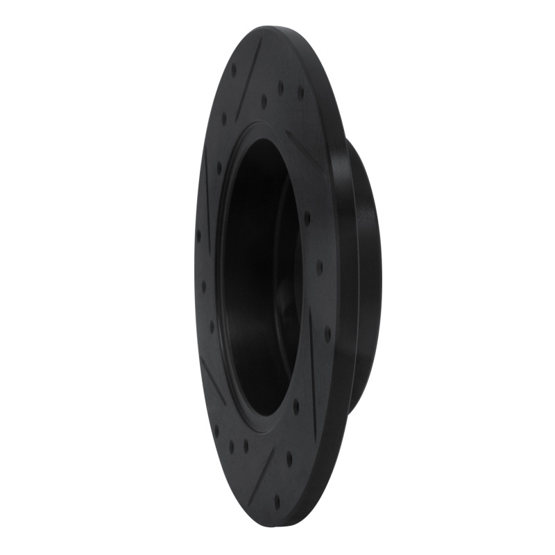 Picture of R1 84-95 Audi 90 Quattro Rear Right Drilled & Slotted Black Brake Rotor