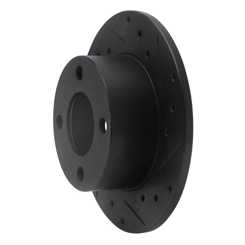 Picture of R1 89-91 Audi 100 Rear Right Drilled & Slotted Black Brake Rotor
