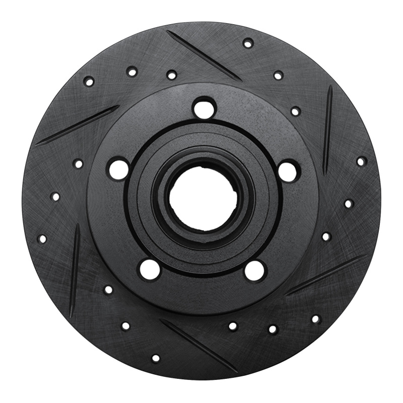 Picture of R1 96-08 Audi A4 (Mexico) Rear Right Drilled & Slotted Black Brake Rotor