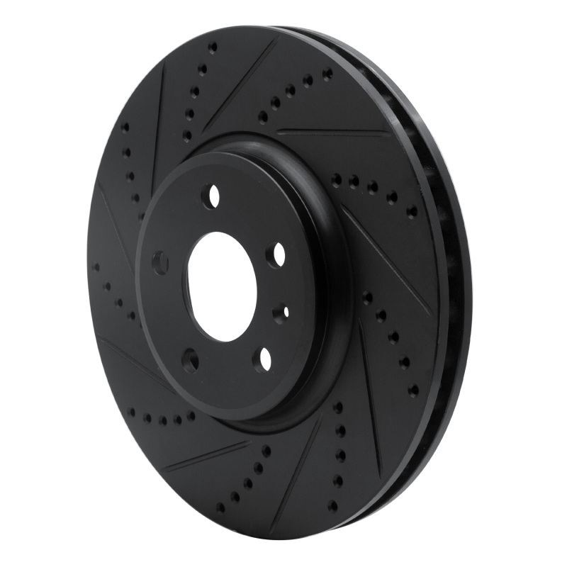 Picture of R1 08-12 Audi Q5 (Mexico) Front Left Drilled & Slotted Black Brake Rotor