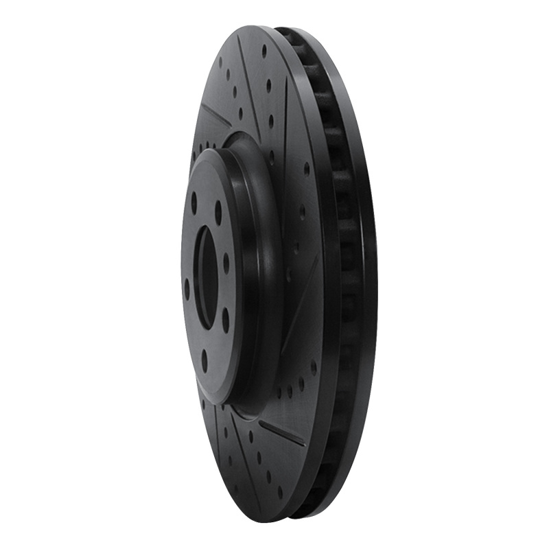 Picture of R1 08-12 Audi Q5 (Mexico) Front Right Drilled & Slotted Black Brake Rotor