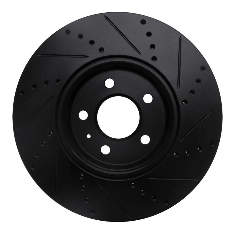 Picture of R1 08-25 Audi A4 (Mexico) Front Left Drilled & Slotted Black Brake Rotor