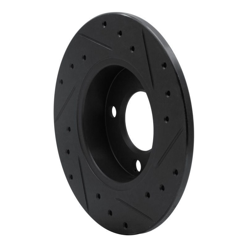Picture of R1 86-93 Volkswagen Passat (USA/Canada) Rear Left Drilled & Slotted Black Brake Rotor
