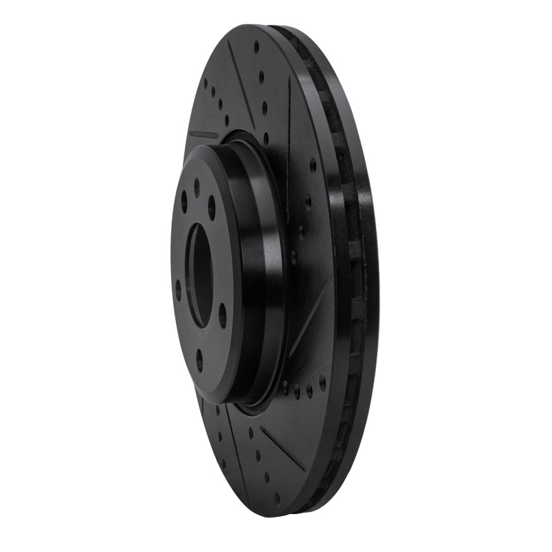 Picture of R1 08-25 Audi A4 Quattro Front Right Drilled & Slotted Black Brake Rotor