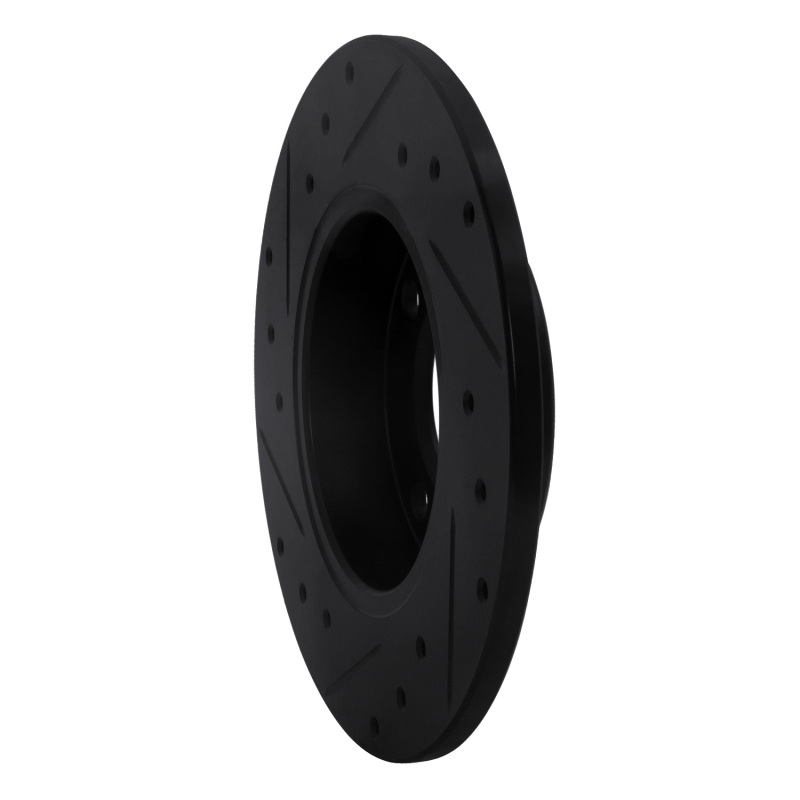 Picture of R1 86-93 Volkswagen Quantum Rear Right Drilled & Slotted Black Brake Rotor