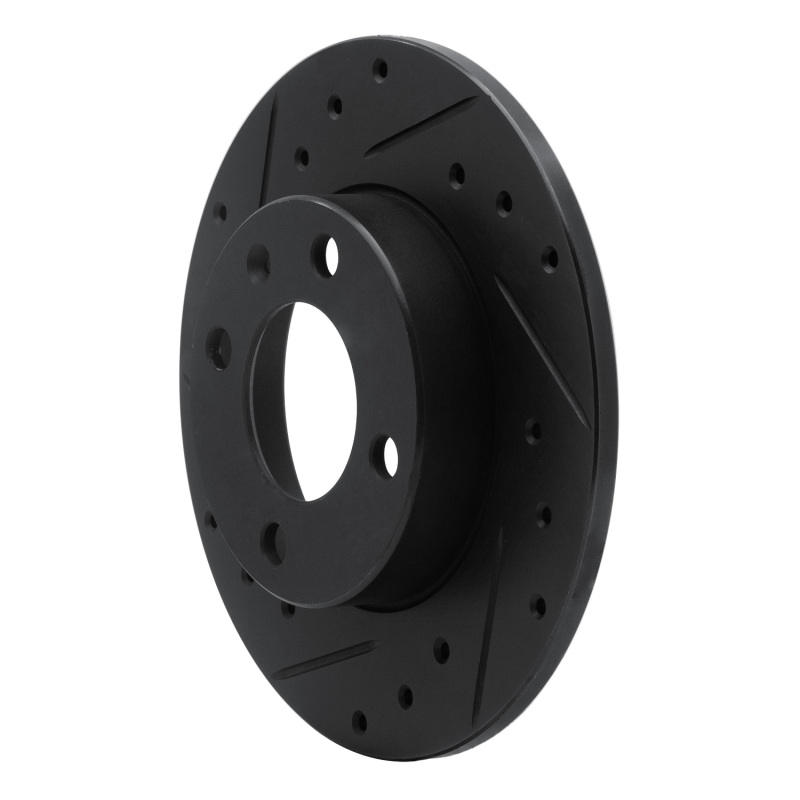 Picture of R1 86-93 Volkswagen Passat (USA/Canada) Rear Left Drilled & Slotted Black Brake Rotor